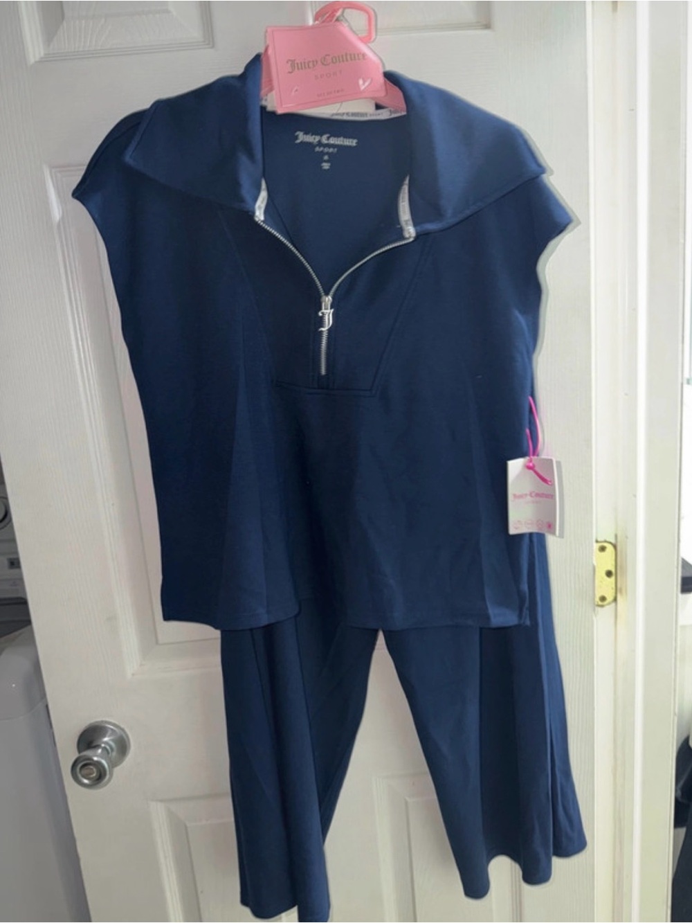 Juicy Couture Navy Half-Zip Jumpsuit